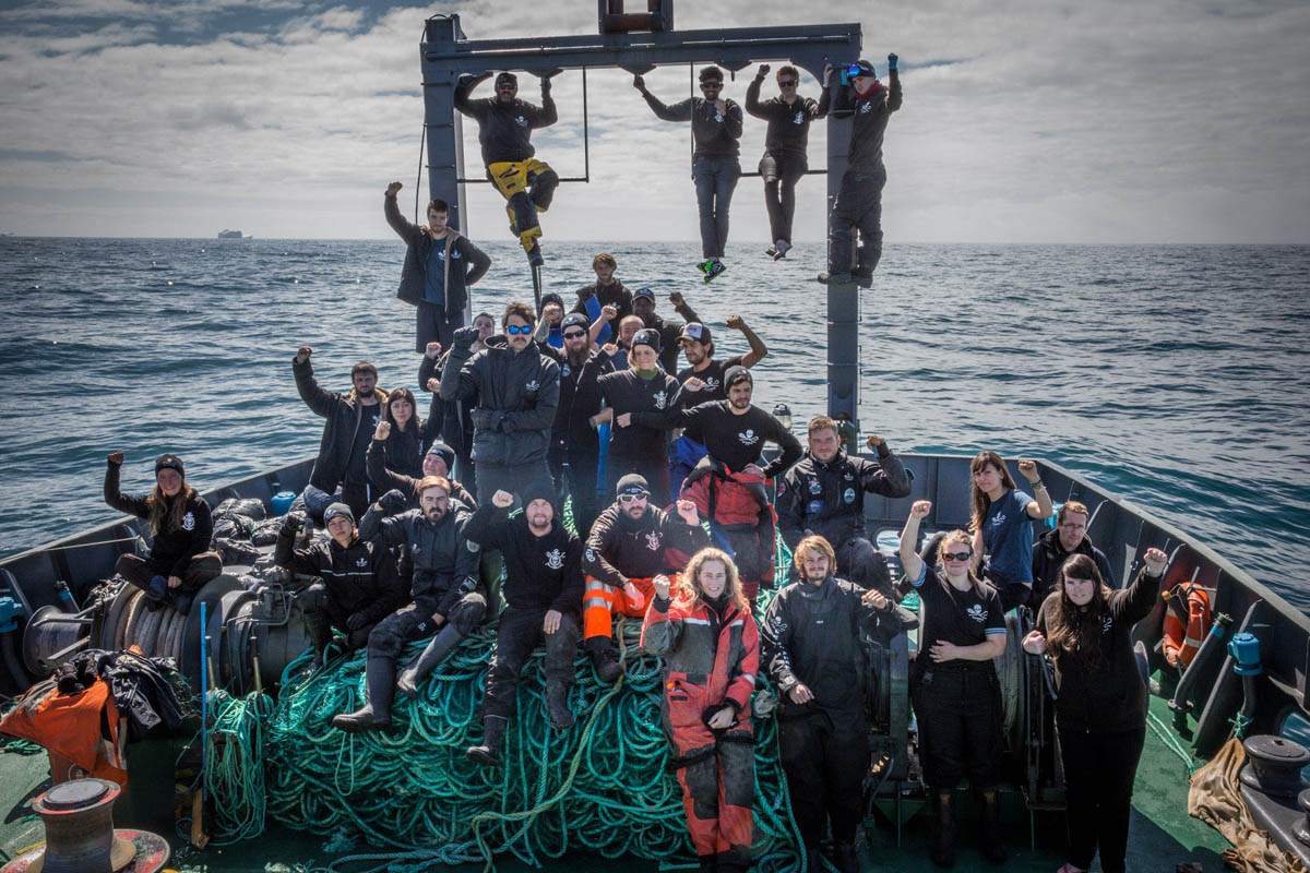 3. SEA SHEPHERD Crew life JW-epic-post-hauling-celebrate-on-net-and-a-frame