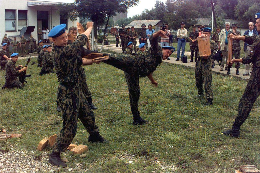 Questa immagine ha l'attributo alt vuoto; il nome del file è 1200px-Russian_paratroopers_-_martial_arts_demonstration-1024x680.jpg